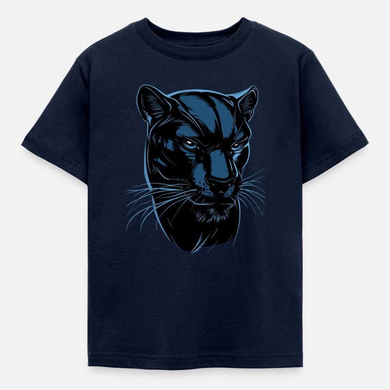 Panther Leopard Raubkatze Süße Großkatze Panter - Kinder T-Shirt - Navy