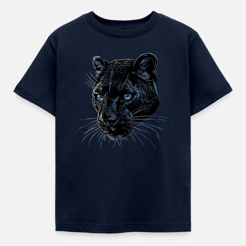 Panther Leopard Raubkatze Süße Großkatze Panter - Kinder T-Shirt - Navy