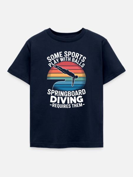 Kunstspringen Turmspringer Sprungbrett - Kinder T-Shirt - Navy