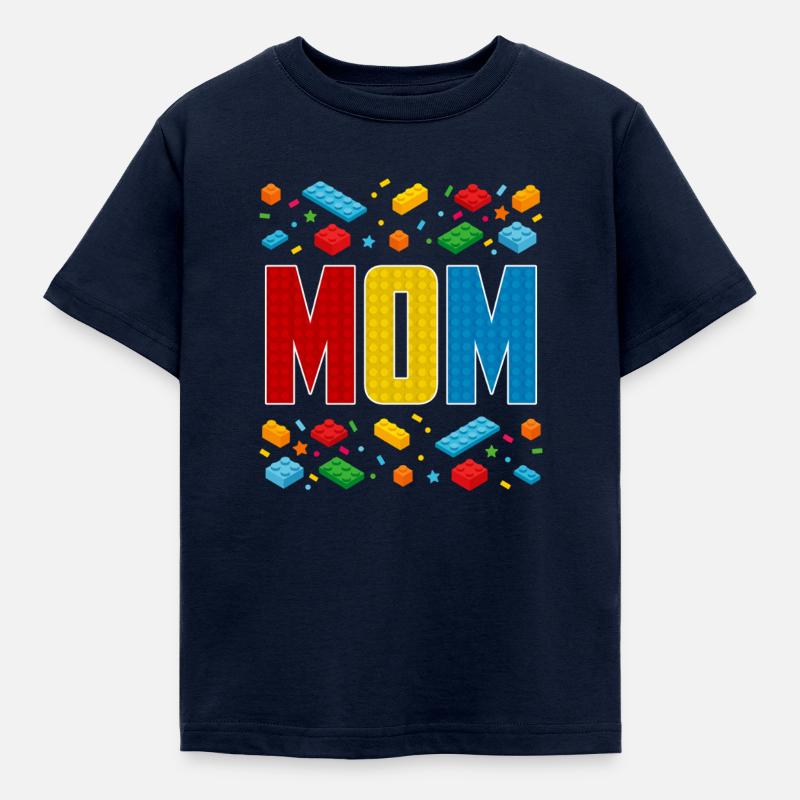 Maman brique constructeur créatif maternité bloc amant - T-shirt Enfant - marine
