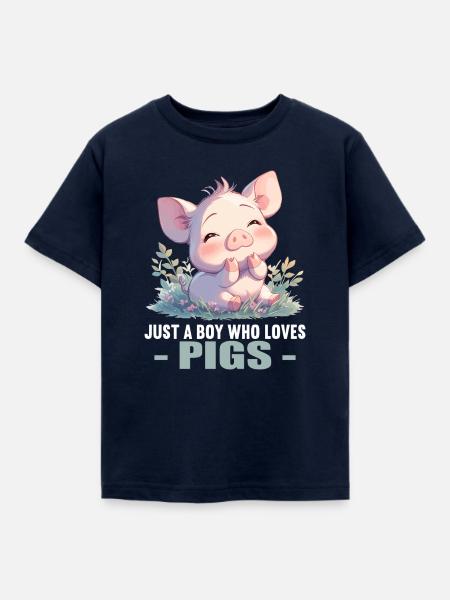 Schweine Schwein - Kinder T-Shirt - Navy