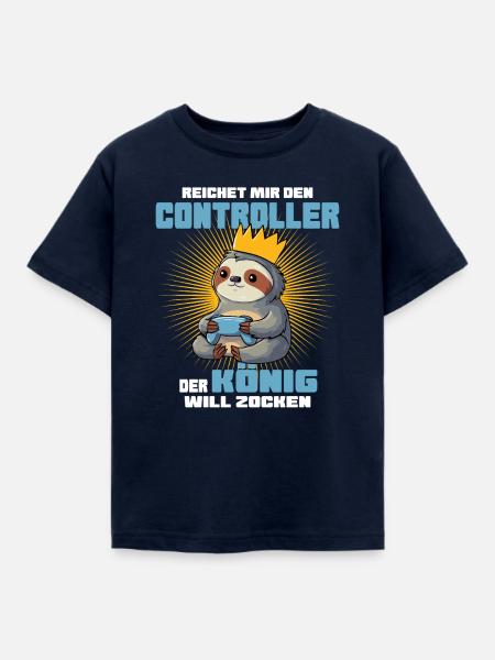 König mit Controller - Kinder T-Shirt - Navy