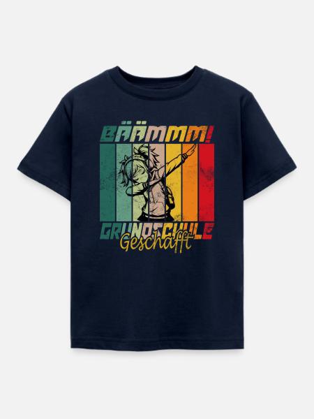 Grundschule Abschluss Grundschule geschafft - Kinder T-Shirt - Navy