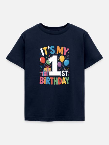 1st birthday - Kinder T-Shirt - Navy