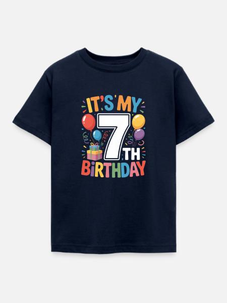 7th birthday - Kinder T-Shirt - Navy
