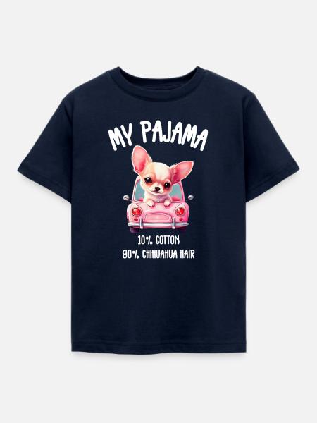 Hunde-Chihuahua-Schlafanzug - Kinder T-Shirt - Navy