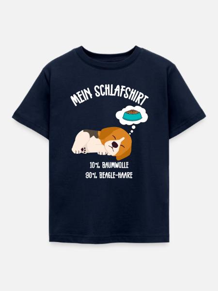 Schlafender Beagle Napf - Kinder T-Shirt - Navy