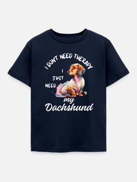 Aquarell-Dackelkunst - Kinder T-Shirt - Navy