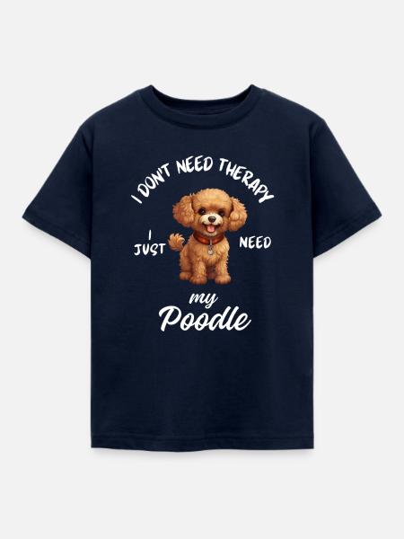 Lächelnder Aprikosen-Spielzeugpudel - Kinder T-Shirt - Navy