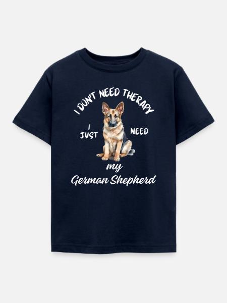 Porträt des Deutschen Schäferhundes - Kinder T-Shirt - Navy