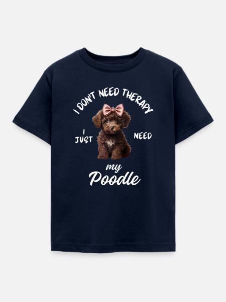 Niedlicher brauner Spielzeugpudel-Bogen - Kinder T-Shirt - Navy