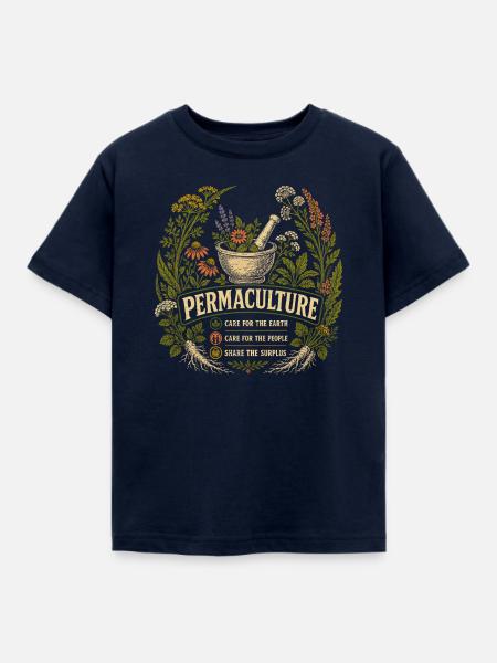 Permakultur-Kräutergarten - Kinder T-Shirt - Navy
