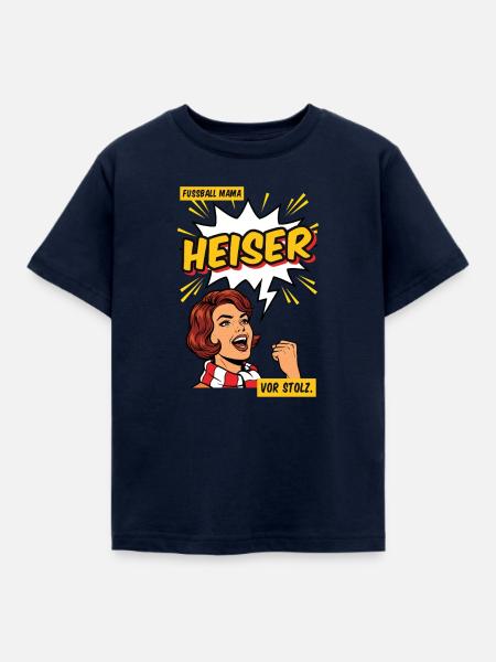 Fußball Mutter - Heiser im Comicstil - Kinder T-Shirt - Navy