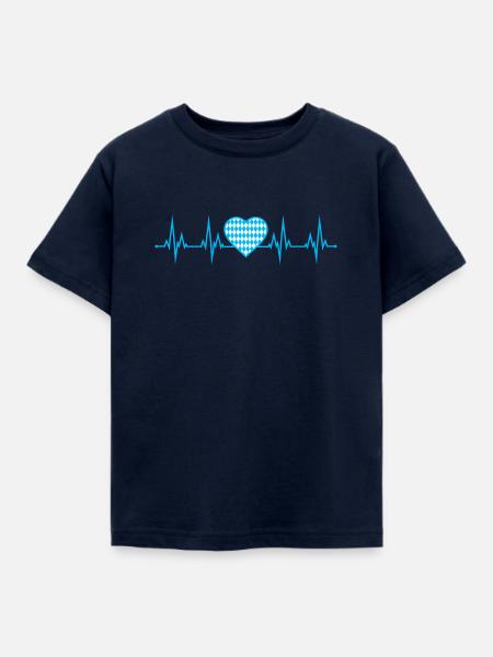Bayern Herzschlag EKG - Kinder T-Shirt - Navy