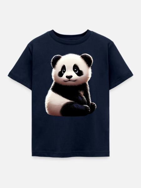 Panda - Kinder T-Shirt - Navy