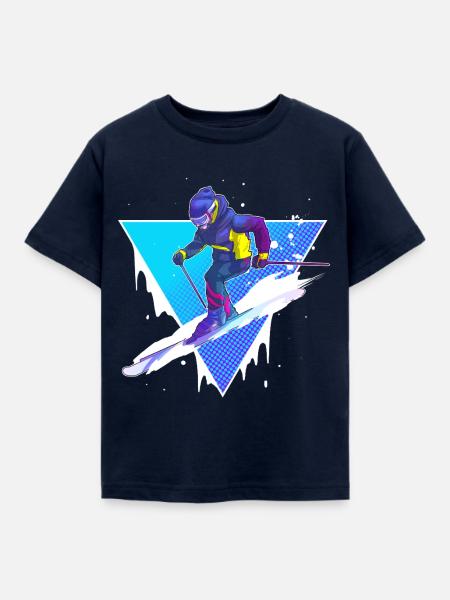 Ski - Kinder T-Shirt - Navy