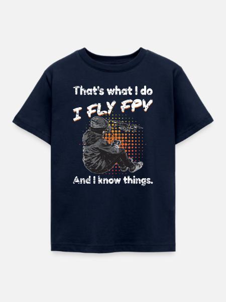FPV Drohne Quadcopter - Kinder T-Shirt - Navy