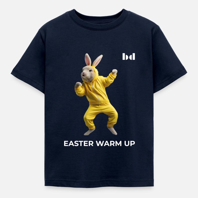 Yellow Easter bunny by bdecent - Kinder T-Shirt - Navy