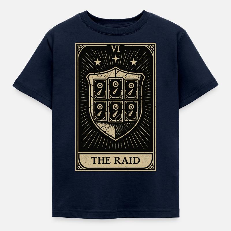 Tarot Datahoarding: The RAID Shield - Kids' T-Shirt - navy