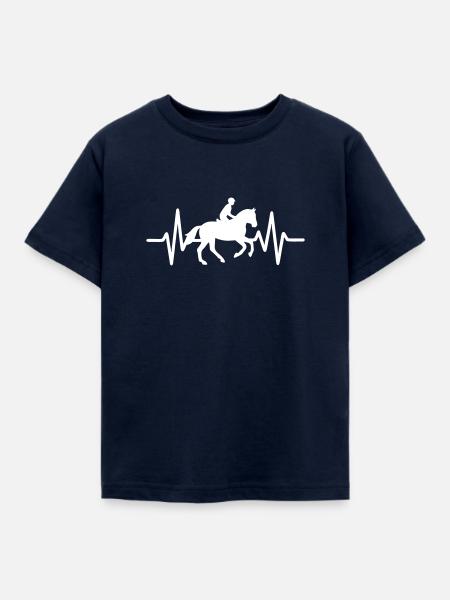 Herzschlag Reiten - Kinder T-Shirt - Navy