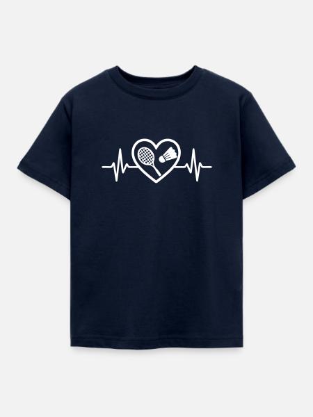 Badmintonschläger Volant Heart - Kinder T-Shirt - Navy