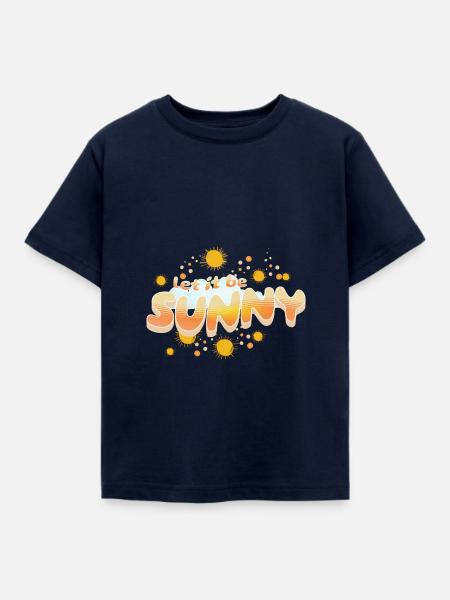lass es sonnig sein, Sonnenstrahlen - Kinder T-Shirt - Navy