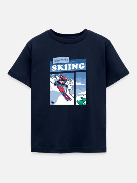Tuxedo Cat Abfahrtsski-Comic - Kinder T-Shirt - Navy