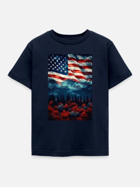 USA - Kinder T-Shirt - Navy