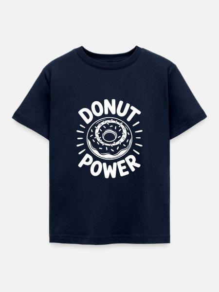 Donut Power lustiges Donutdesign - Kinder T-Shirt - Navy