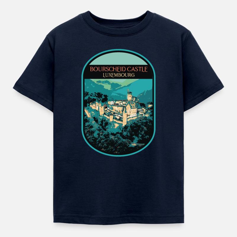 Émerveillez-vous devant le château de Bourscheid - T-shirt Enfant - marine