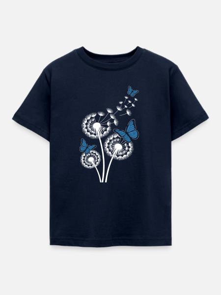 schmetterlinge & löwenzahn - Kinder T-Shirt - Navy