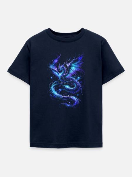 Blauer Sternenfeuerdrache - Kinder T-Shirt - Navy