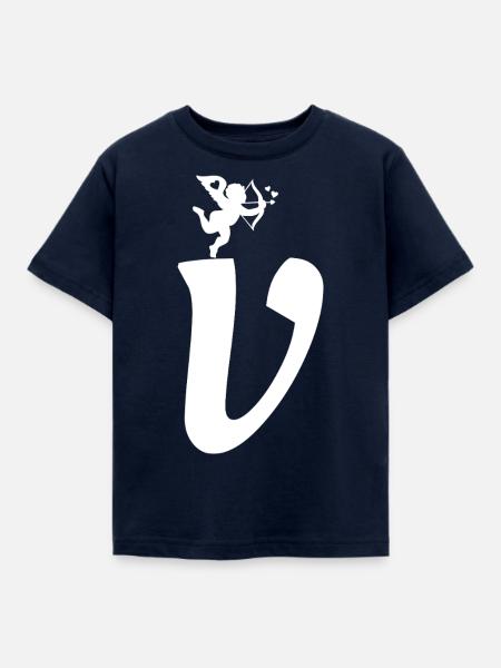 V - Kinder T-Shirt - Navy