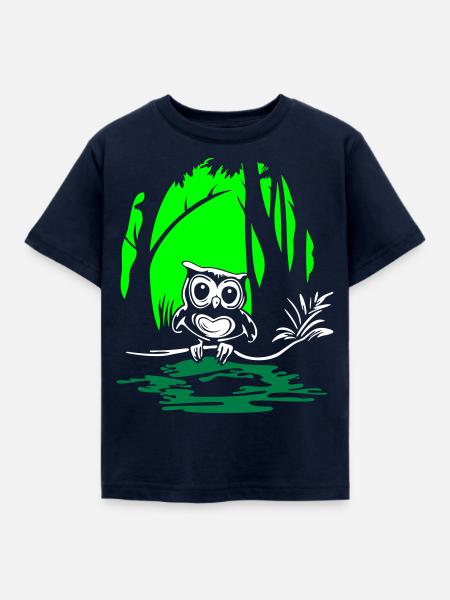 Eulen im Sumpf - Kinder T-Shirt - Navy