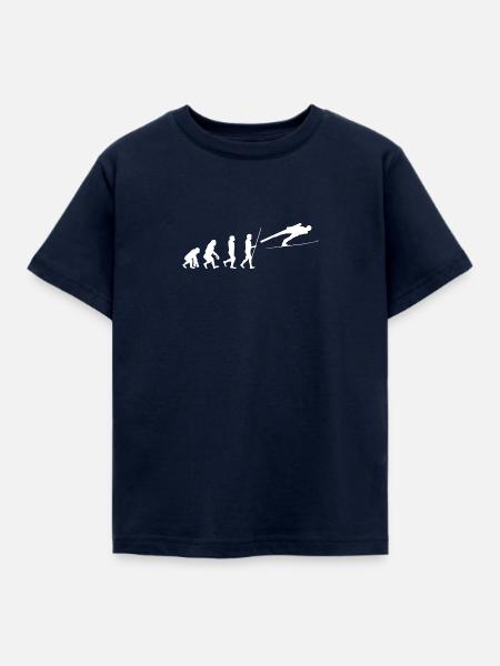 Skispringer Evolution - Kinder T-Shirt - Navy