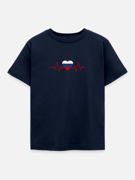 Russia Heartbeat - Kinder T-Shirt - Navy