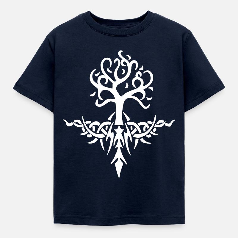 Hvidt Tornet Træ - Børne-T-shirt - marineblå