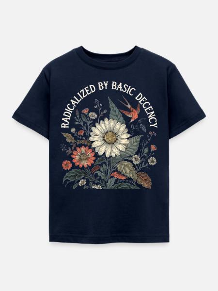 Radicalized By Basic Decency Retro Shirt - Kinder T-Shirt - Navy