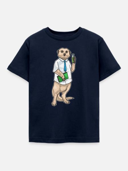Erdmännchen Chemie Lehrer Schule - Kinder T-Shirt - Navy