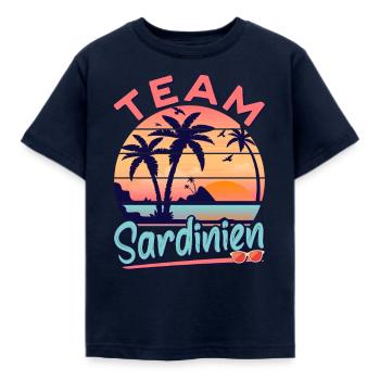 Sardinien Urlaub Party Outfit Team Sardinien - Kinder T-Shirt - Navy - Vorne - AI Model Kid Female (0cm)