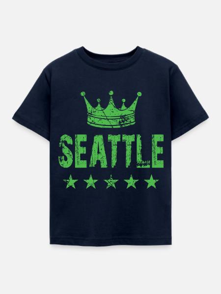 Seattle Krone Sterne - Kinder T-Shirt - Navy
