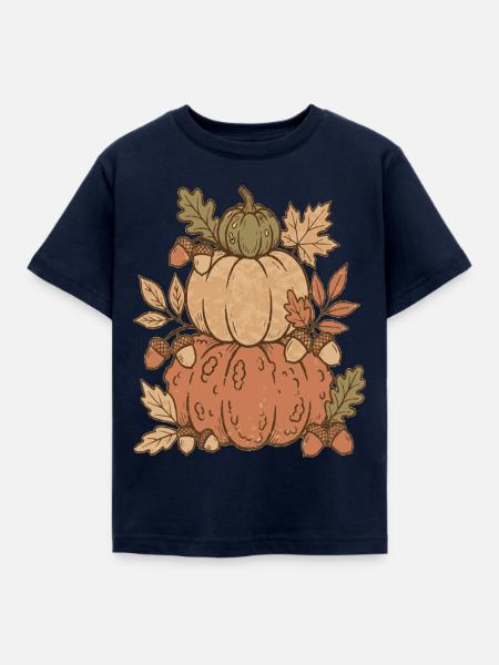 Herbst-Pumpkin-Komposition - Kinder T-Shirt - Navy