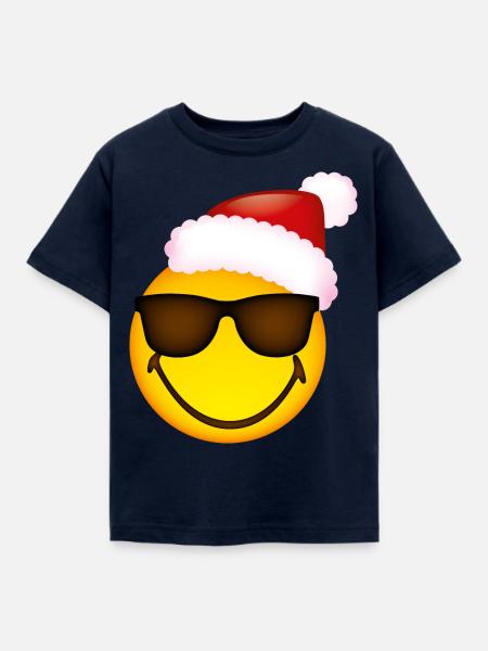 Smiley Glossy Sunglasses Christmas - Kinder T-Shirt - Navy