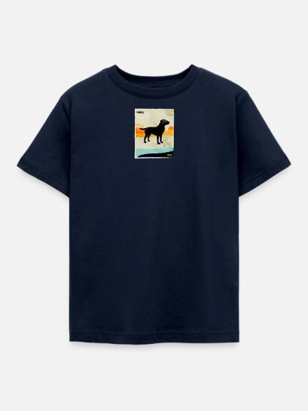 Sonnenuntergangs-labrador mit Brille - Kinder T-Shirt - Navy