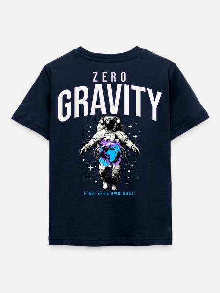 Zero Gravity Astronaut Erde Weltraum - Kinder T-Shirt - Navy