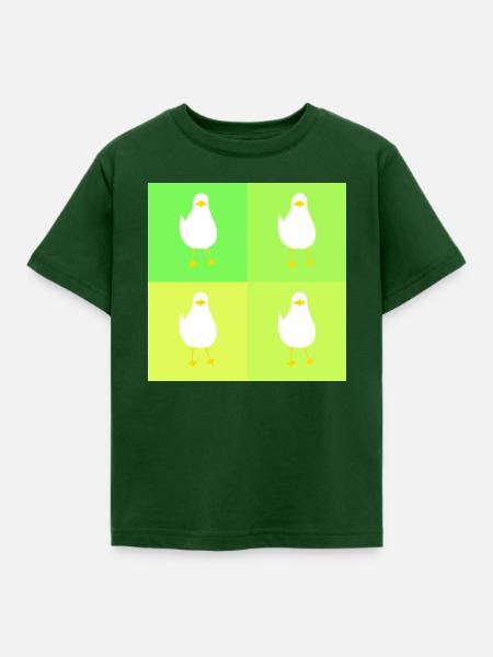 MeinsMeinsMeins - grünes Möwen Pop up - Kinder T-Shirt - Forstgrün