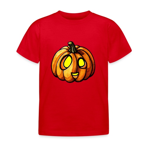 Pumpkin Halloween watercolor scribblesirii - Børne-T-shirt
