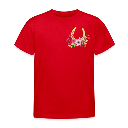 Blumen Hufeisen - Reitbekleidung - Kinder T-Shirt