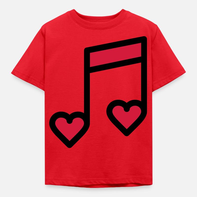 Note de musique romantique - T-shirt Enfant - rouge