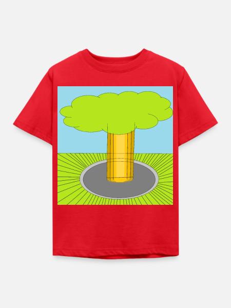 Baumdurchbruch Pop Art Waldszene - Kinder T-Shirt - Rot